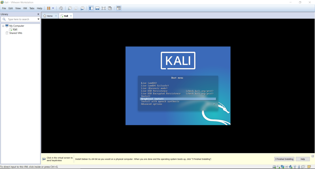Kali Linux Installation Screen