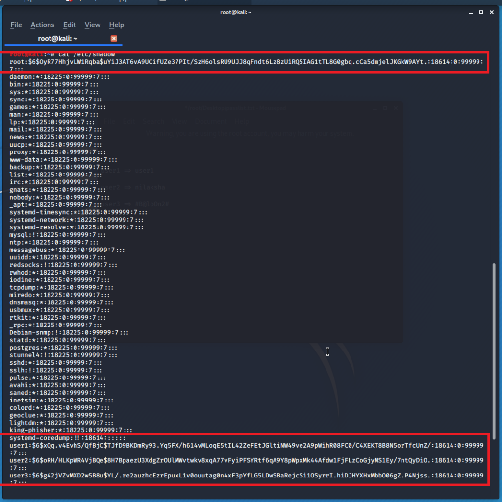 shadow file that Stores Encrypted data